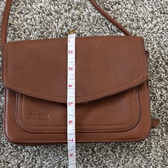 Fossil Tan/Brown Leather Crossbody Bag - Picture 11 of 13